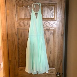 Mint green backless dress